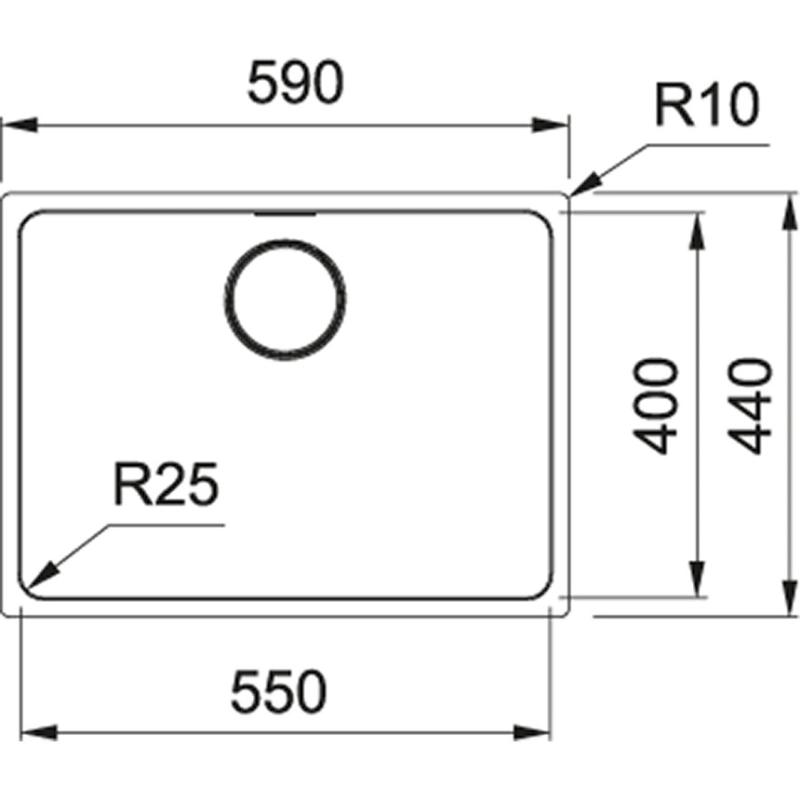 Franke Mythos MYX 110.55 nerezový drez 55x40cm podmontáž 122.0638.200