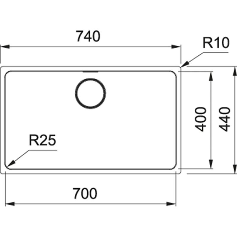 Franke Mythos MYX 110.70 nerezový drez 70x40cm podstavba 122.0638.271