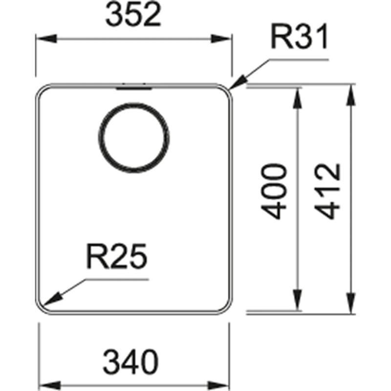 Franke Mythos MYX 210.34 nerezový drez 34x40cm na úroveň pracovnej dosky 127.0638.274