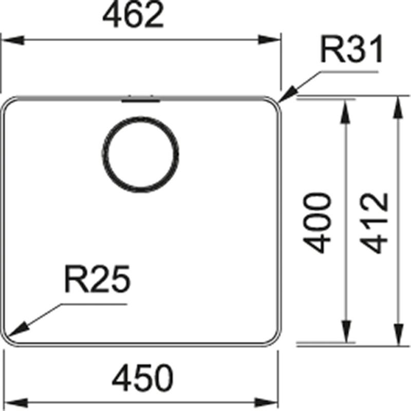 Franke Mythos MYX 210.45 nerezový drez 45x40cm plochá montáž 127.0638.275