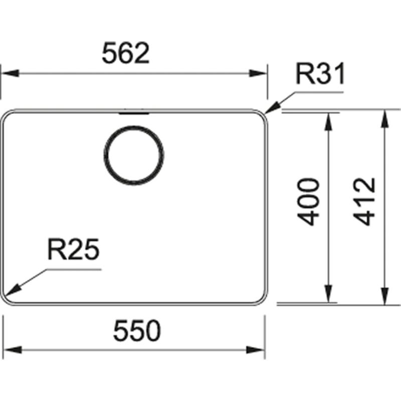 Franke Mythos MYX 210.55 nerezový drez 55x40 cm rovná inštalácia 127.0638.277