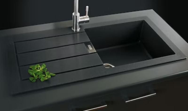 Franke Sirius 2 S2D 611 plastový drez s odkvapkávačom čierny nástavba 100x50 143.0634.480