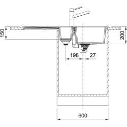 Franke Sirius 2 S2D 651 plastový 1,5 dvojitý drez s odkvapkávačom v bielej nadstavbe 100x50 143.0634.555