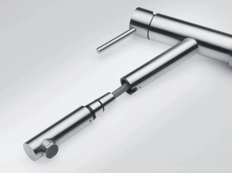 Franke Orbit masívna kuchynská batéria z nehrdzavejúcej ocele s výsuvným výtokom inox 115.0569.461