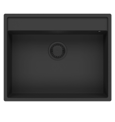GraniteMy Bremen granitový drez 64x52 cm čierny montážny, podstavcový a rovnomerný s otvorom pre kohútik 1208953874