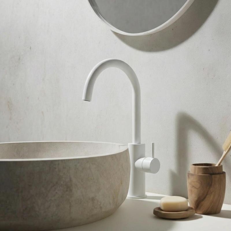 Waterevolution Flow umývadlová batéria vysoký model matná biela T1121FUBR