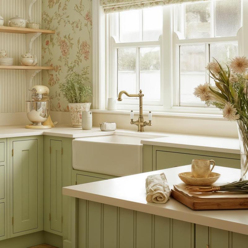 PB Nostalgická klasická vidiecka kuchynská batéria Bronz s bielymi rukoväťami 1208953913