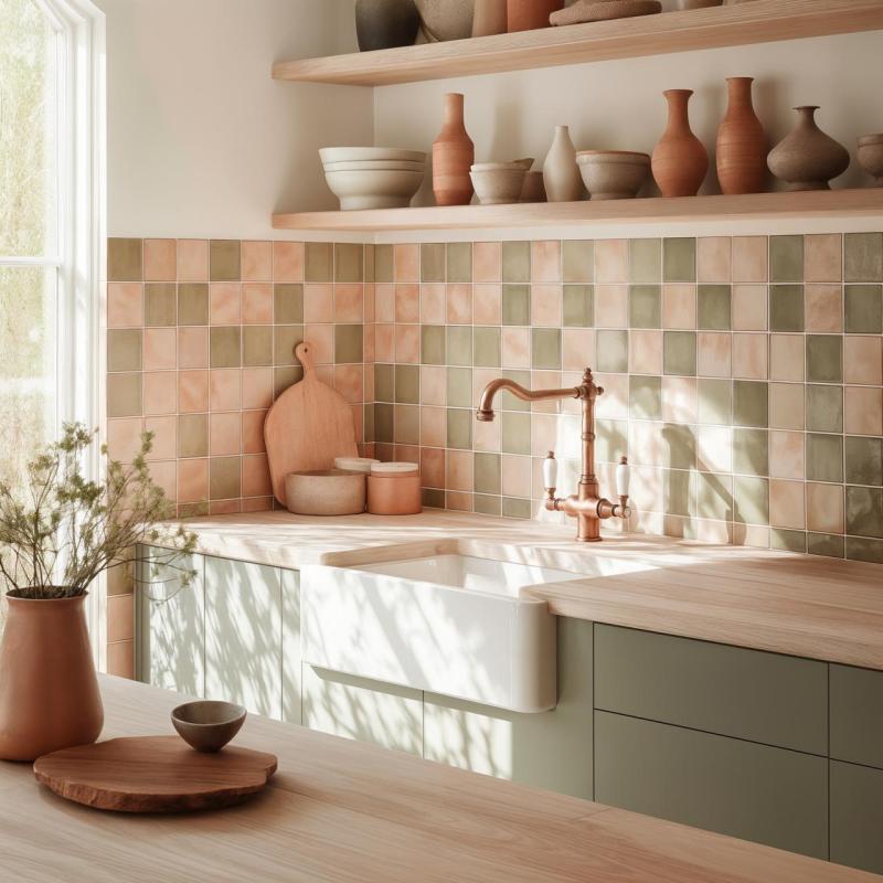 PB Nostalgická klasická vidiecka kuchynská batéria Meď s bielymi rukoväťami 1208953914