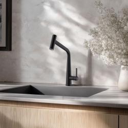 Franke Icon Kuchynská batéria matná čierna s výsuvným výtokom 115.0625.190