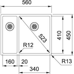 Franke Bolero plus R12 BXX 260 BR 1,5 nerezový drez s plochým okrajom 127.0455.331