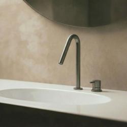 Waterevolution Flow 2-otvorová umývadlová batéria PVD Gun Metal s malým V 120 mm výtokom T1121VGME