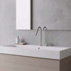 Waterevolution Flow 2-otvorová umývadlová batéria z nehrdzavejúcej ocele s vysokým výtokom 120 mm T1122VIE