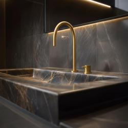 Waterevolution Flow 2-dierková umývadlová batéria z kartáčovaného mosadzu T1121ULE