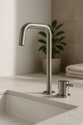 Waterevolution Flow 2-otvorová umývadlová batéria vysoký výtok 222 nerezová oceľ T122HIE