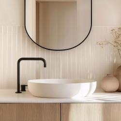 Waterevolution Flow 2-otvorová umývadlová batéria s vysokým výtokom 222 matná čierna T122HPR