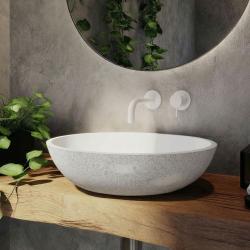 Waterevolution Flow vstavaná umývadlová batéria biela výtok 10 cm T116BBR-10