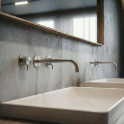 Waterevolution Flow 3-otvorová umývadlová batéria na zapustenie, celonerezová, s výtokom 21 cm T1163FIE-21