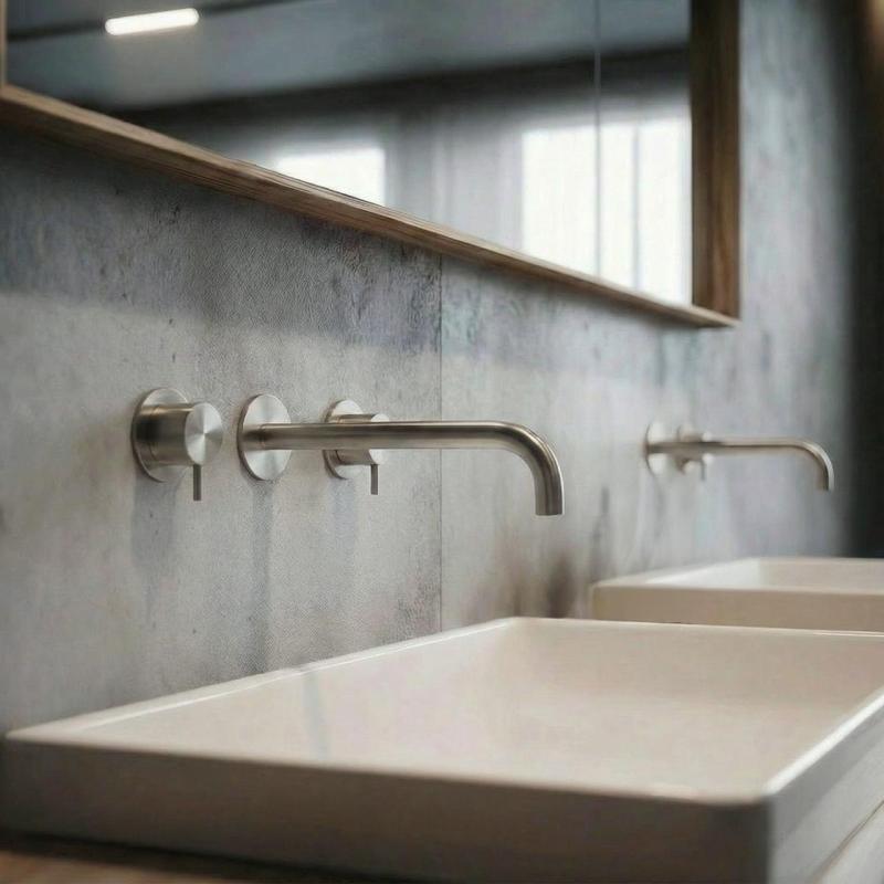 Waterevolution Flow 3-otvorová umývadlová batéria na zapustenie, celonerezová, s výtokom 21 cm T1163FIE-21