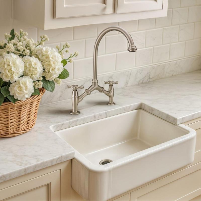 PB classic Nostalgická klasická kuchynská batéria z nehrdzavejúcej ocele s variabilnou vzdialenosťou medzi otvormi 2 otvory 18-25 cm 1208954353