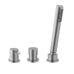 Waterevolution Flow 3-otvorová kúpeľňová batéria na montáž na okraj vane RVS T138SBIE