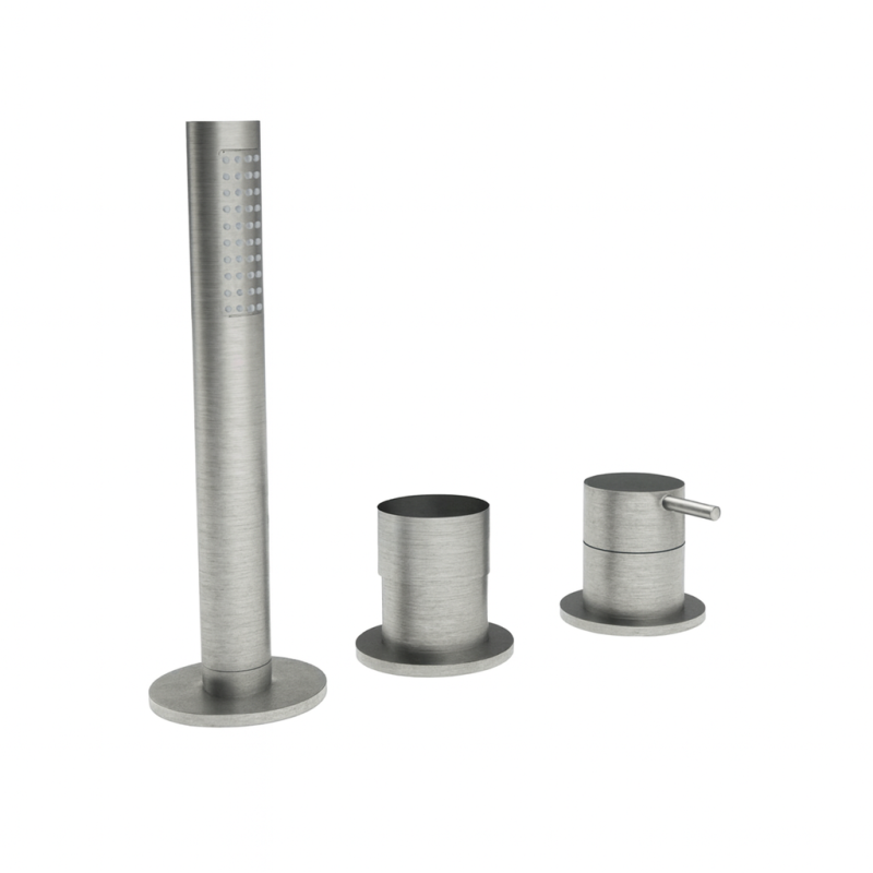 Waterevolution Flow 3-otvorová kúpeľňová batéria na montáž na okraj vane RVS T138SBIE