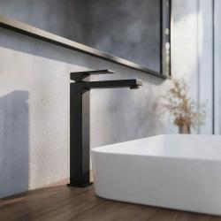 PB Kiki 1-otvorová vysoká umývadlová batéria pre umývadlové misy matná čierna