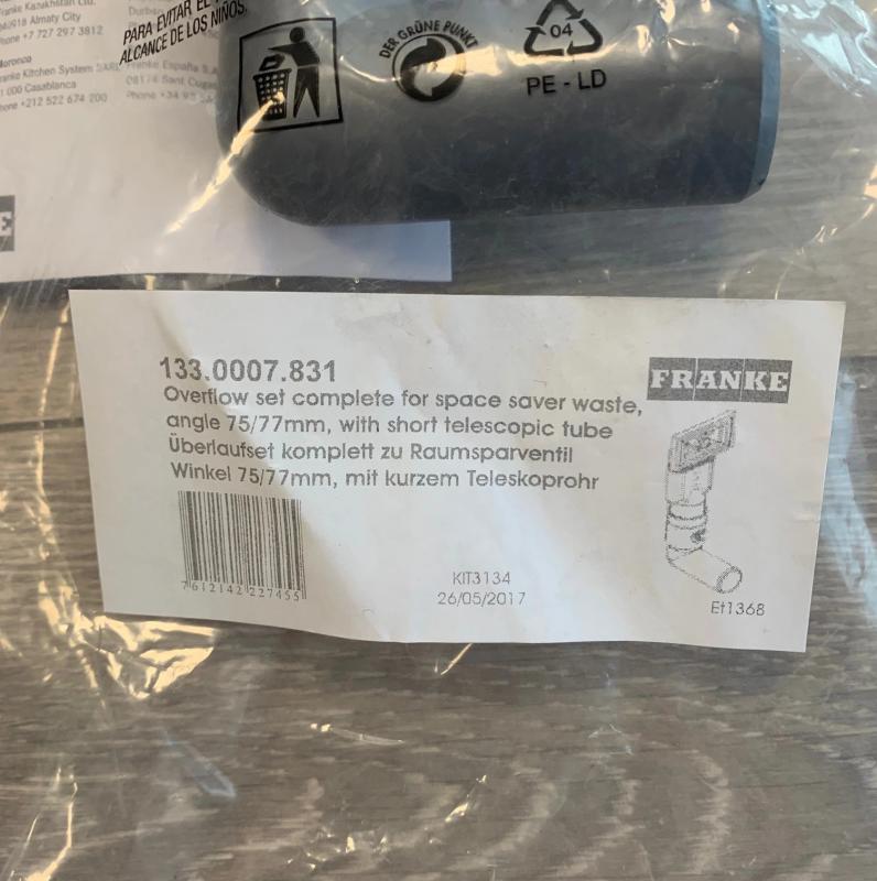Franke Prepadový systém Univerzálny extra krátky 133.0052.765
