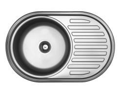 Ausmann Basic okrúly drez s odkvapkávačom nerezový 77x50 cm vrátane sifónu 1208955523