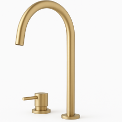 Waterevolution Flow 2-otvorová umývadlová batéria s vysokým U 200 mm výtokom Light Gold T1122UWGE