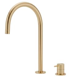 Waterevolution Flow 2-otvorová umývadlová batéria s vysokým U 200 mm výtokom Light Gold T1122UWGE