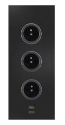 Indux Corner Energetická stĺpik s 3 zásuvkami, uzemnením a 2 x USB nabíjačkou, čierna farba 1208955898