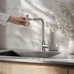 Quadri Cardiff kuchynská batéria s výsuvnou sprchou s 2 prúdmi RVS 1208955914