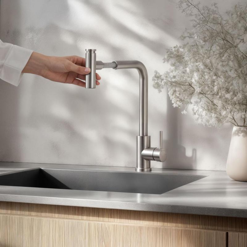 Quadri Cardiff kuchynská batéria s výsuvnou sprchou s 2 prúdmi RVS 1208955914