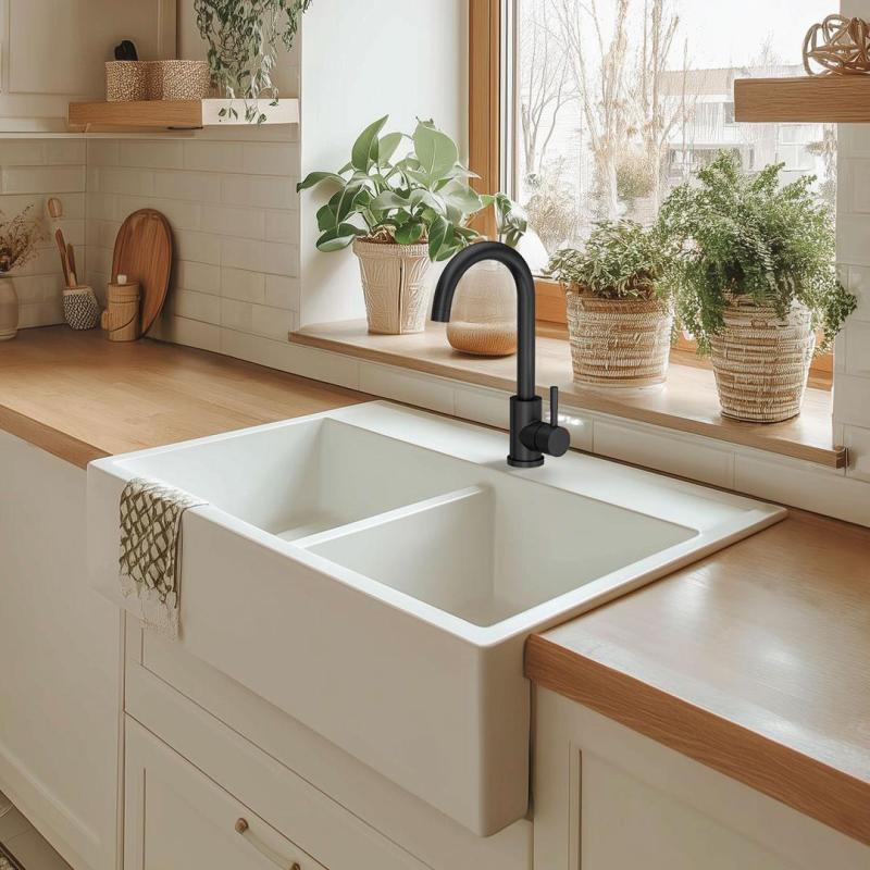 Quadri Coventry kuchynská batéria matná čierna s otočným výtokom 1208956030