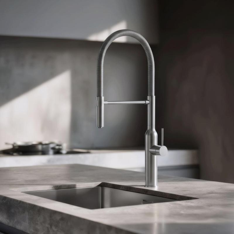 Quadri Stamford vysoká kuchynská batéria s flexibilným výtokom RVS 1208956080