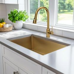 Quadri Stamford kuchynská batéria zlatá s vyťahovacím výtokom a sprchovacím režimom 1208956093