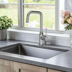 Quadri Stamford kuchynská batéria z nehrdzavejúcej ocele s otočným pravouhlým výtokom 1208956097