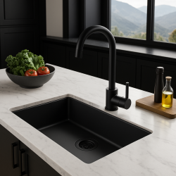 Zwarte grote spoelbak 70x40cm onderbouw opbouw en vlakbouw met zwart plug 1208956401

Čierny veľký drez 70x40 cm na zabudovanie pod pracovnú dosku, na zapustenie a povrchovú montáž so zapuste