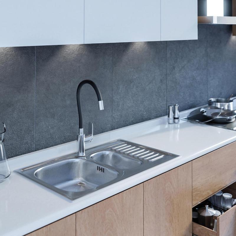 Ausmann Basic nerezová oceľ 1,5 nadstavbový drez s odkvapkávačom, obojstranný 78x50 cm vrátane sifónu 1208956970