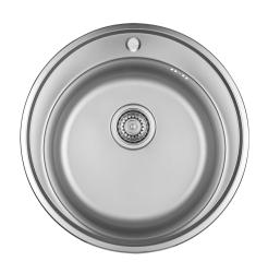 Ausmann Basic nerezová nadstavbová okrúhla drez s otvorom na batériu 51 cm vrátane sifónu 1208956976