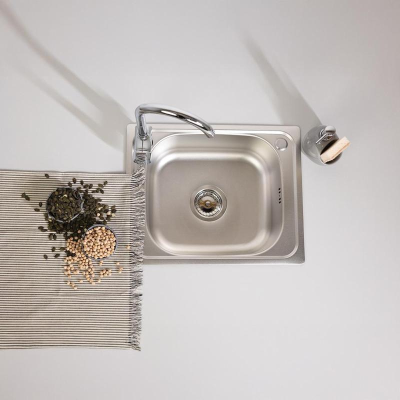 Ausmann Basic ľanový vzor nerezový povrchový drez 50x40 cm vrátane sifónu 1208956977