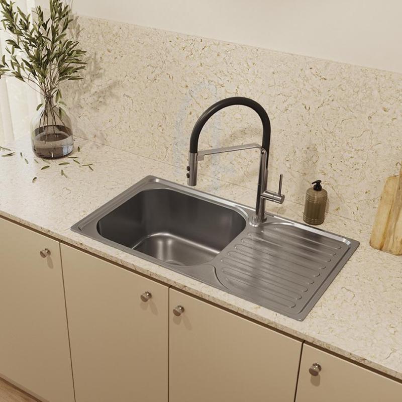 Ausmann Basic nerezový nástenný drez s odkvapkávačom, obojstranný, 76x42 cm, vrátane sifónu 1208956978