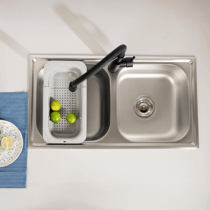 Ausmann Basic dvojitý nerezový nadomietkový drez 78x43 cm vrátane sifónu 1208956995