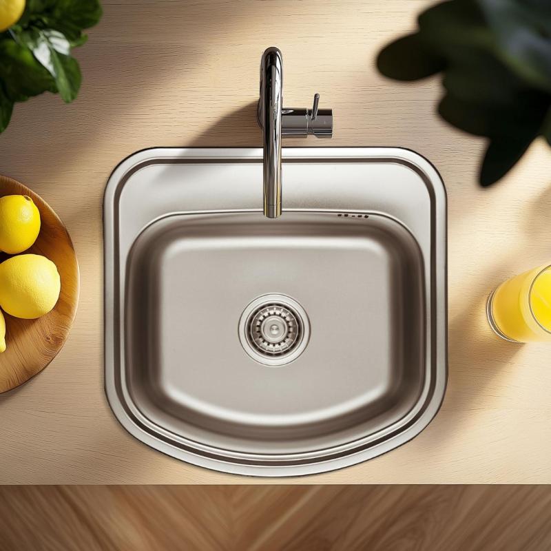 Ausmann Basic nerezová montážna výlevka 49x47 cm s otvorom na batériu vrátane sifónu 1208956997