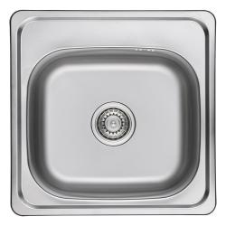 Ausmann Basic nerezový (rvs) montážny drez 48x48 cm s otvorom pre batériu vrátane sifónu 1208957000