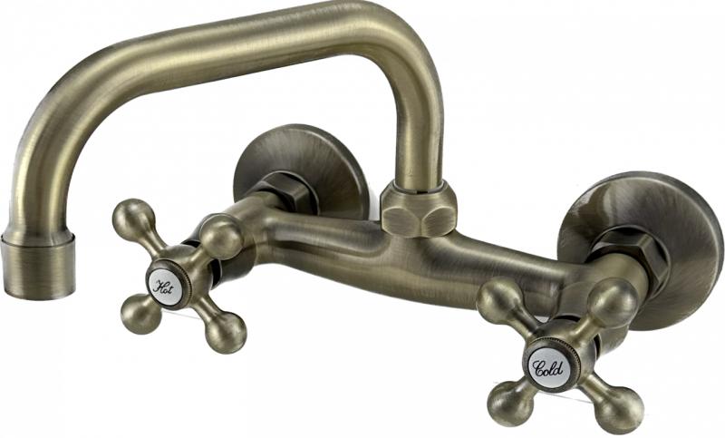 AquaTrimo Vivaldi klasická bronzová kuchynská nástenná batéria s horným výtokom 21VV7066BN