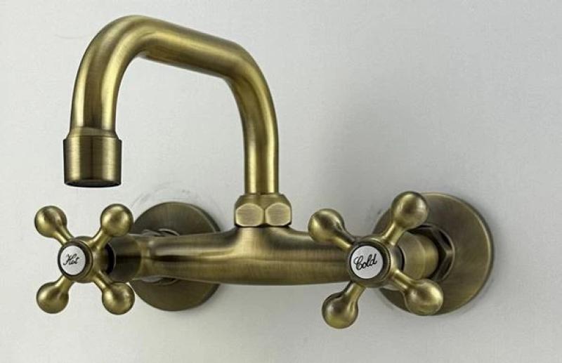 AquaTrimo Vivaldi klasická bronzová kuchynská nástenná batéria s horným výtokom 21VV7066BN