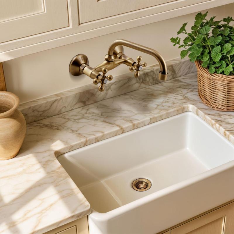 AquaTrimo Vivaldi klasická bronzová kuchynská nástenná batéria s horným výtokom 21VV7066BN