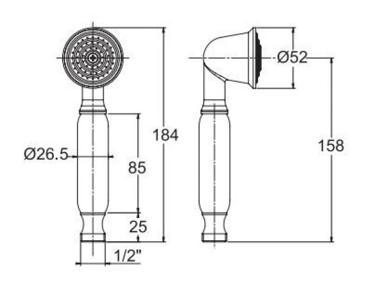 PB klasická bronzová ručná sprcha s bielou rukoväťou 1208957104
