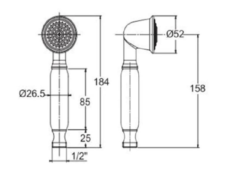 PB klasická ručná sprcha z nehrdzavejúcej ocele s bielou rukoväťou 1208957105